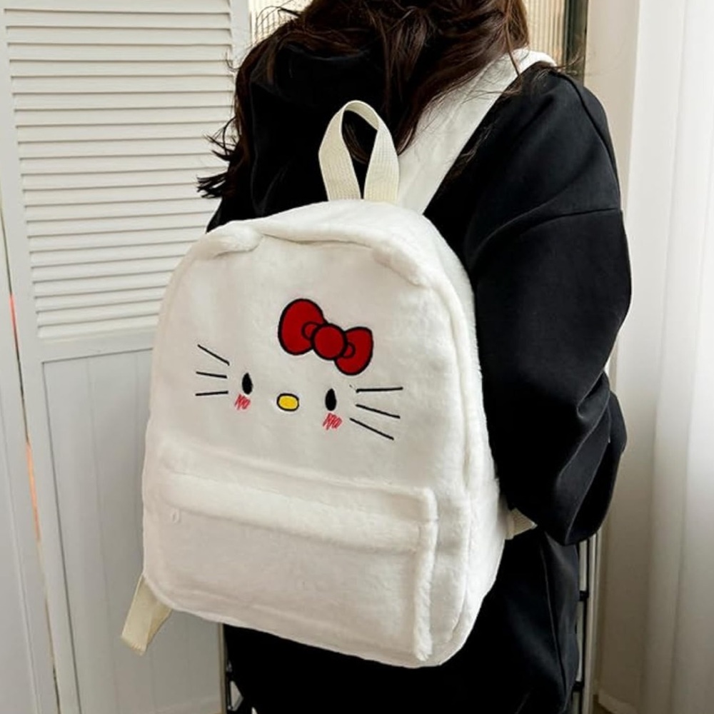 Hello Kitty Plush Backpack with Red Bow, - Picture 4 of 6